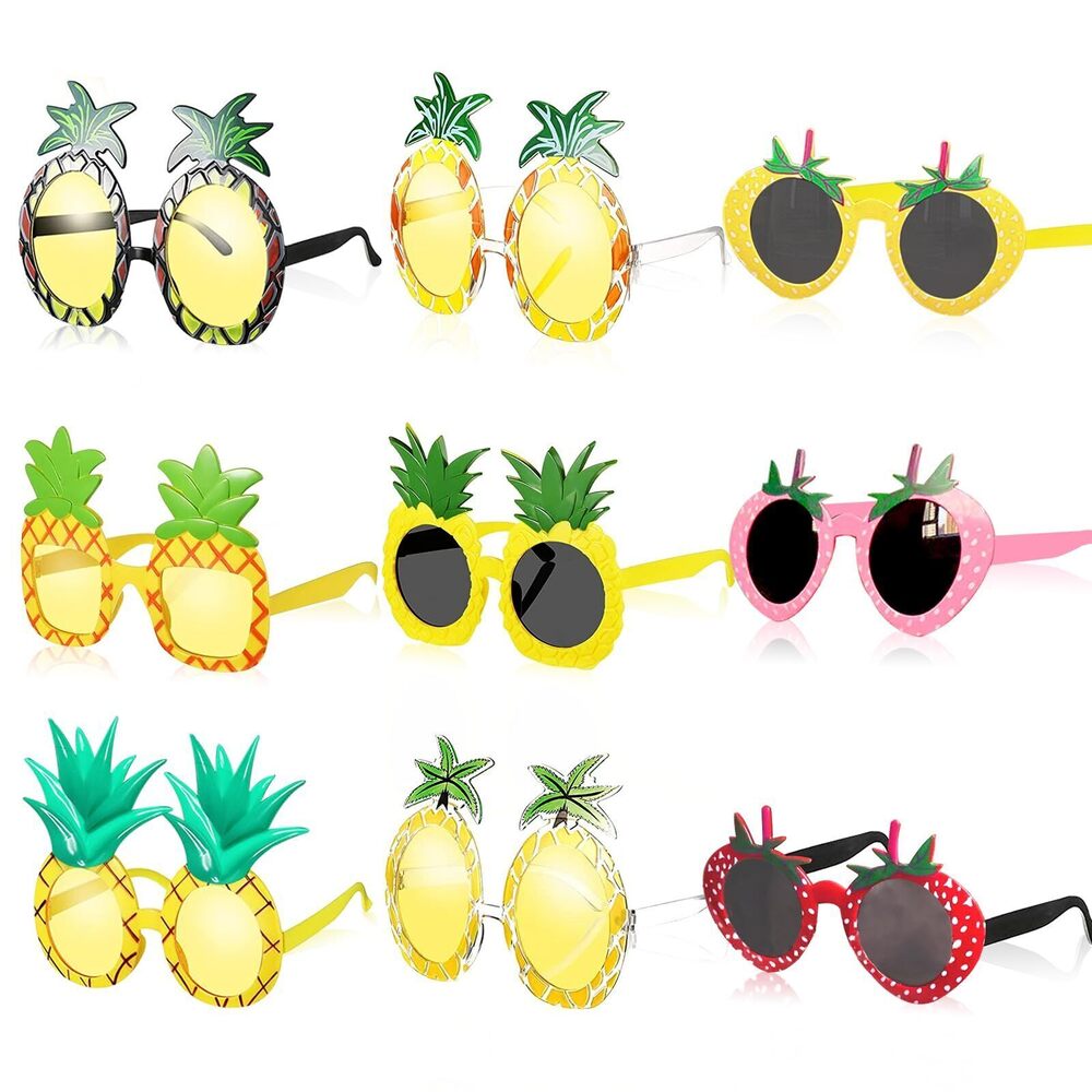 9837 9 Pairs Fruit Sunglasses Novelty Sunglasses Tropical Pineapple Glasses